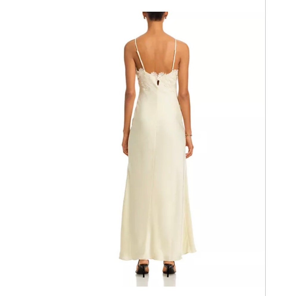 Bardot Women's Elisan Lace Satin Ivory Yellow Slip Dress Size 10 — image 3 of 4